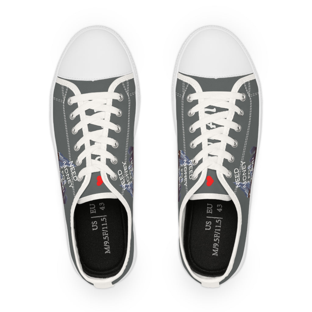 Men's Low Top Sneakers with Fun Phrase – NEED MONEY FOR DUBAI