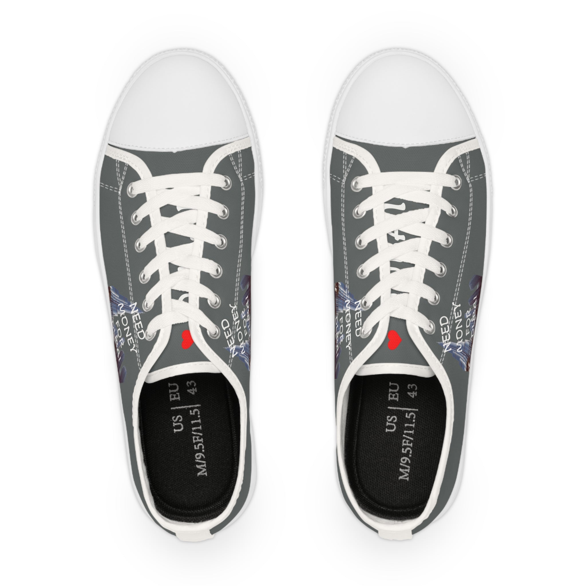 Men's Low Top Sneakers with Fun Phrase – NEED MONEY FOR DUBAI