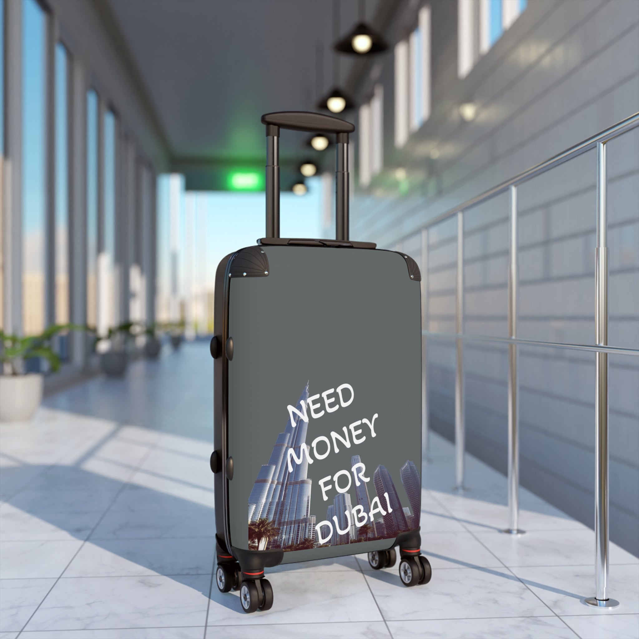 Travel Suitcase with Fun Design - NEED MONEY FOR DUBAI