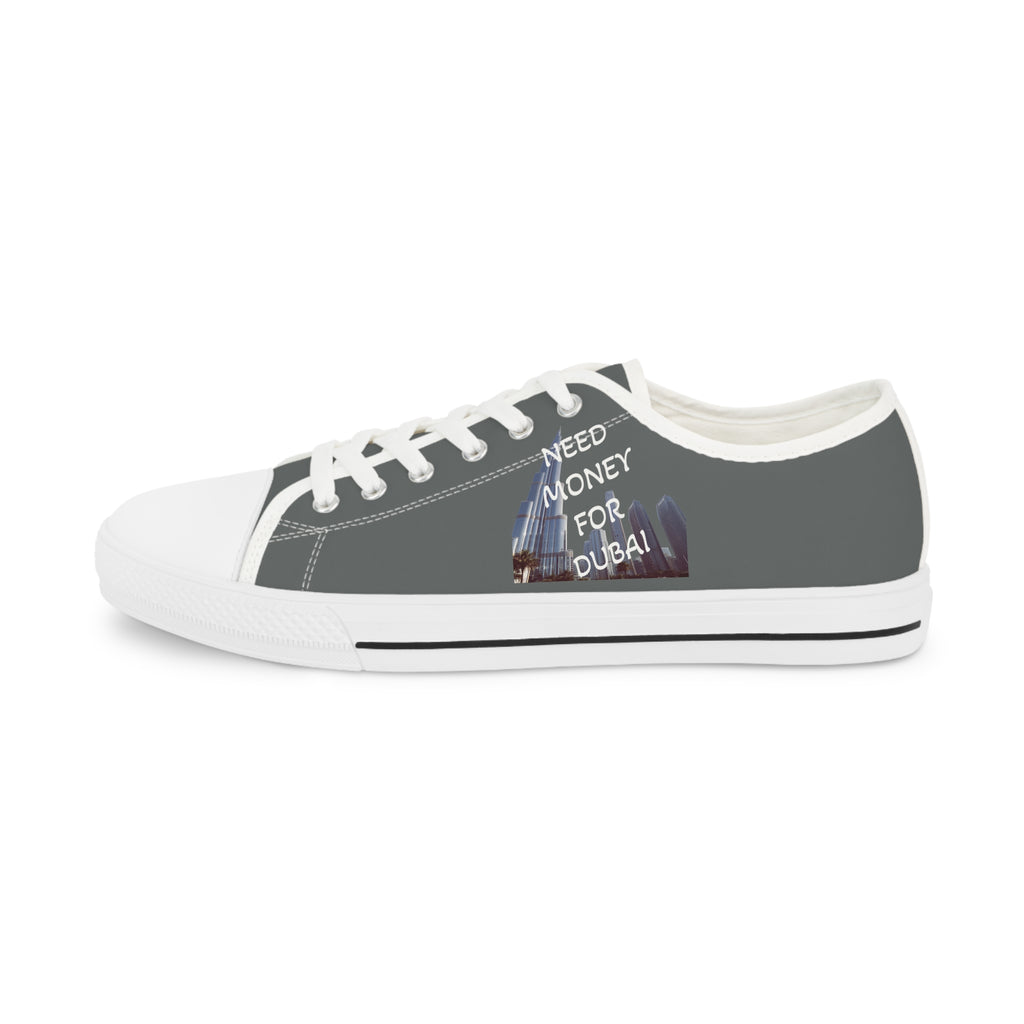 Men's Low Top Sneakers with Fun Phrase – NEED MONEY FOR DUBAI