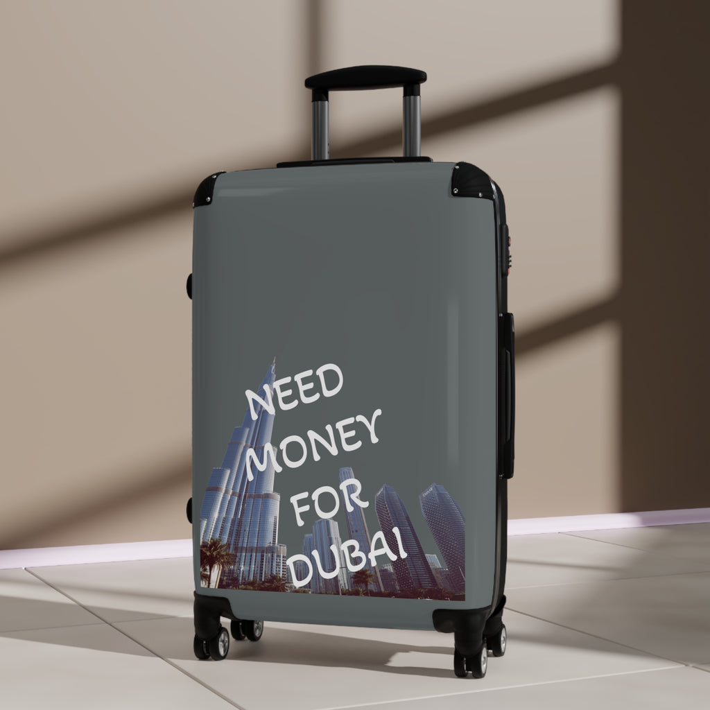 Travel Suitcase with Fun Design - NEED MONEY FOR DUBAI