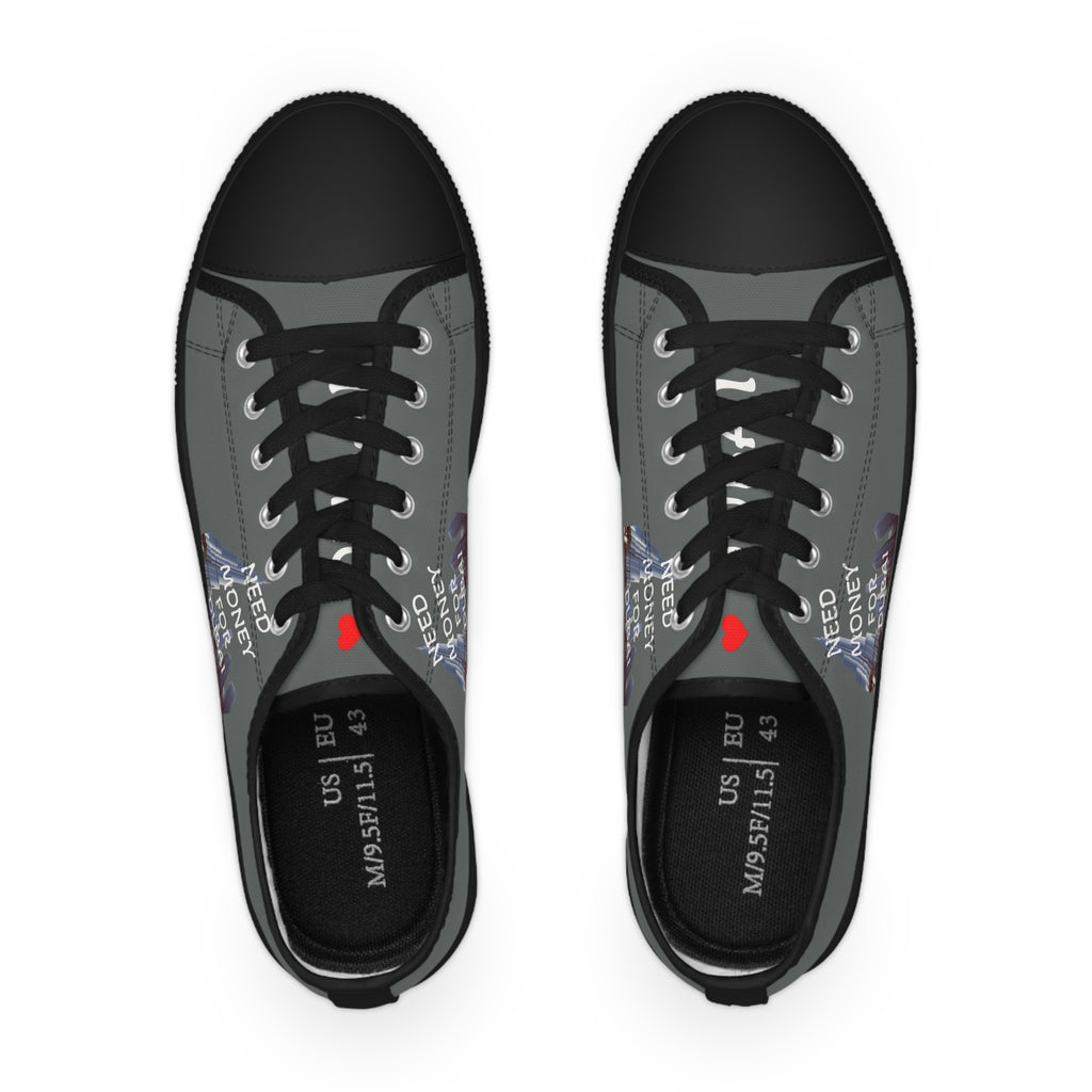 Men's Low Top Sneakers with Fun Phrase – NEED MONEY FOR DUBAI