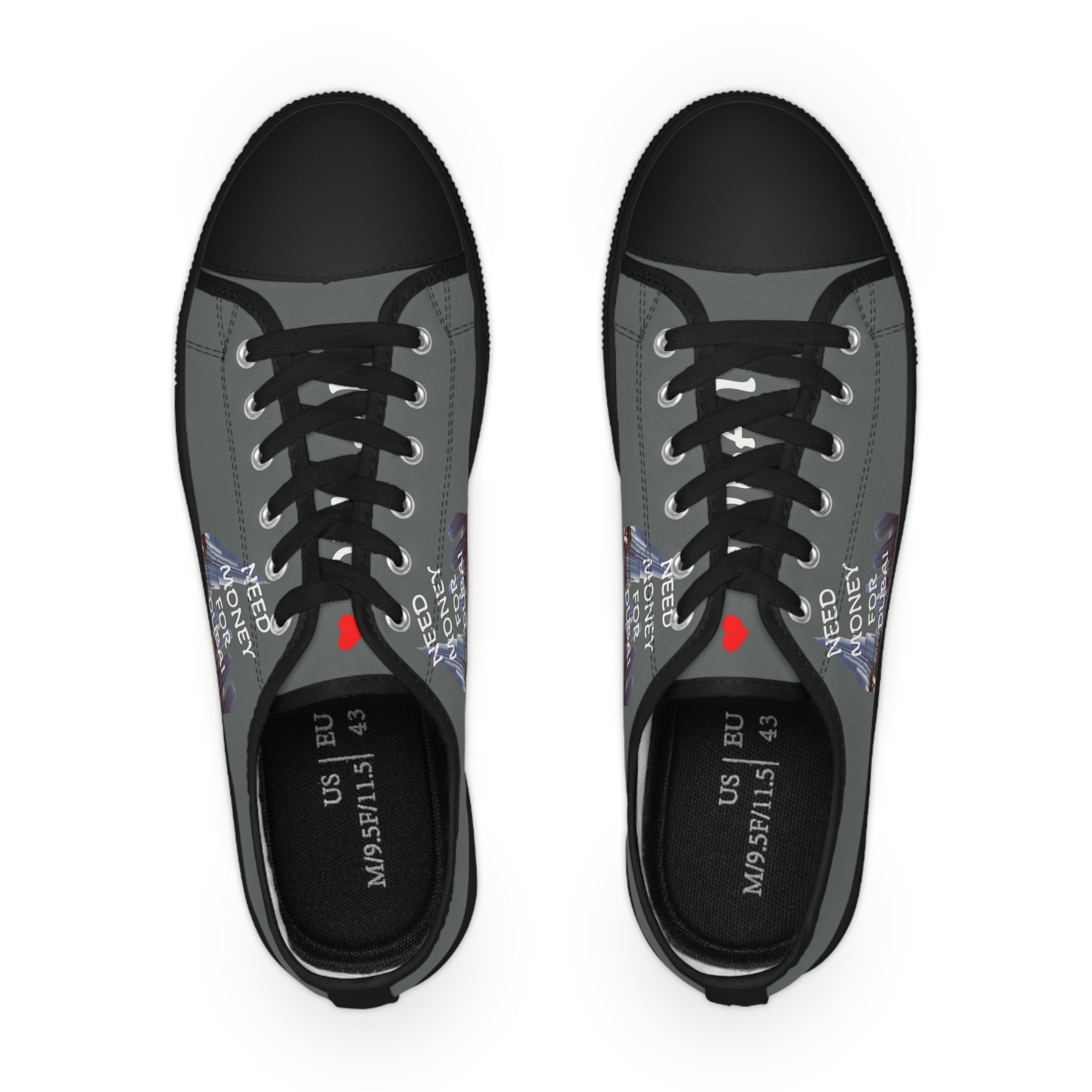 Men's Low Top Sneakers with Fun Phrase – NEED MONEY FOR DUBAI