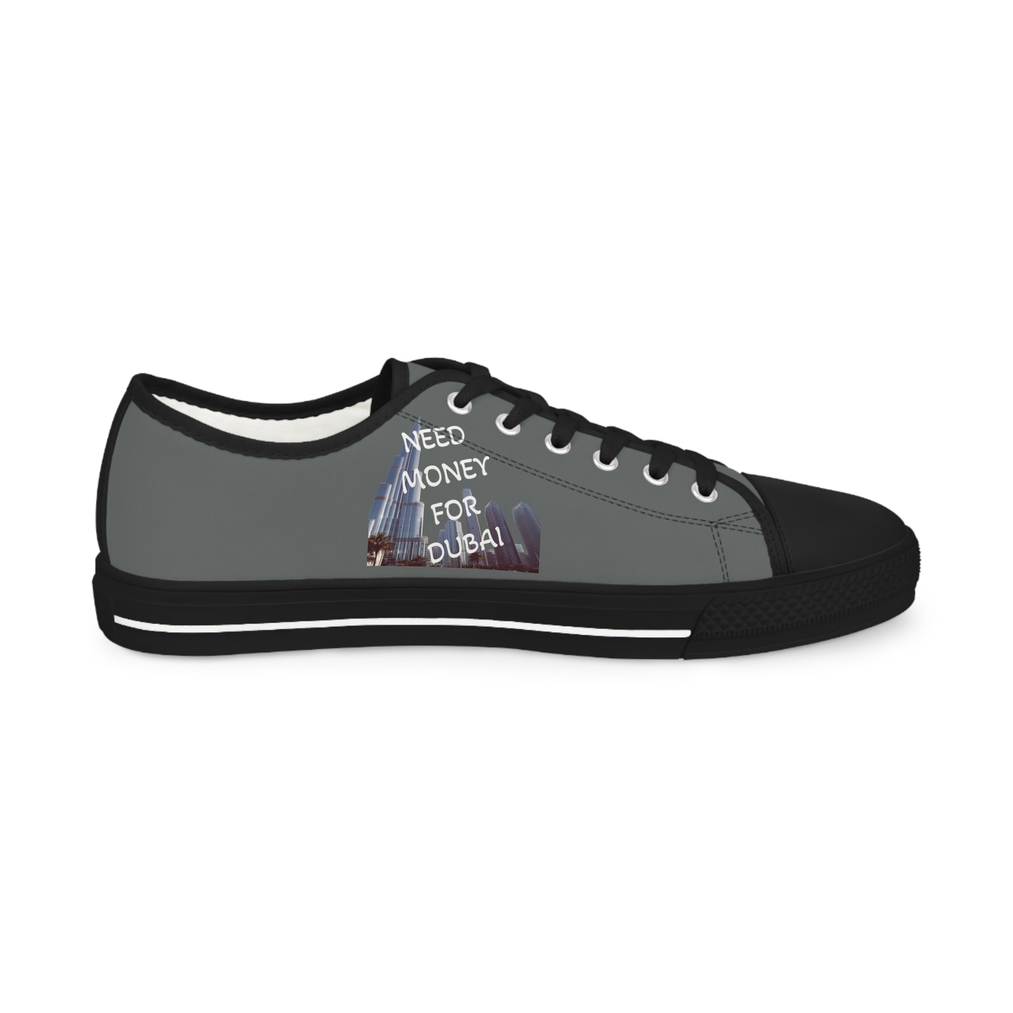 Men's Low Top Sneakers with Fun Phrase – NEED MONEY FOR DUBAI
