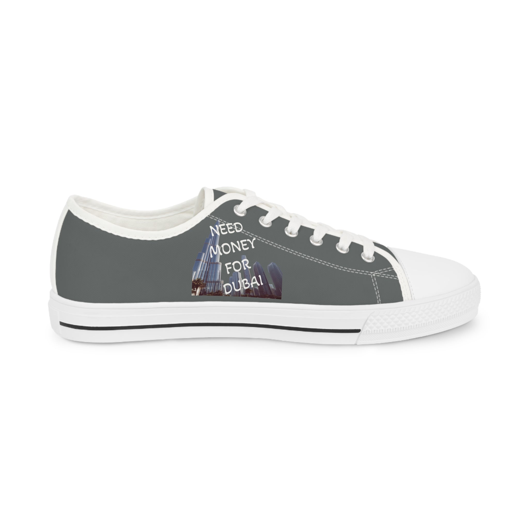Men's Low Top Sneakers with Fun Phrase – NEED MONEY FOR DUBAI