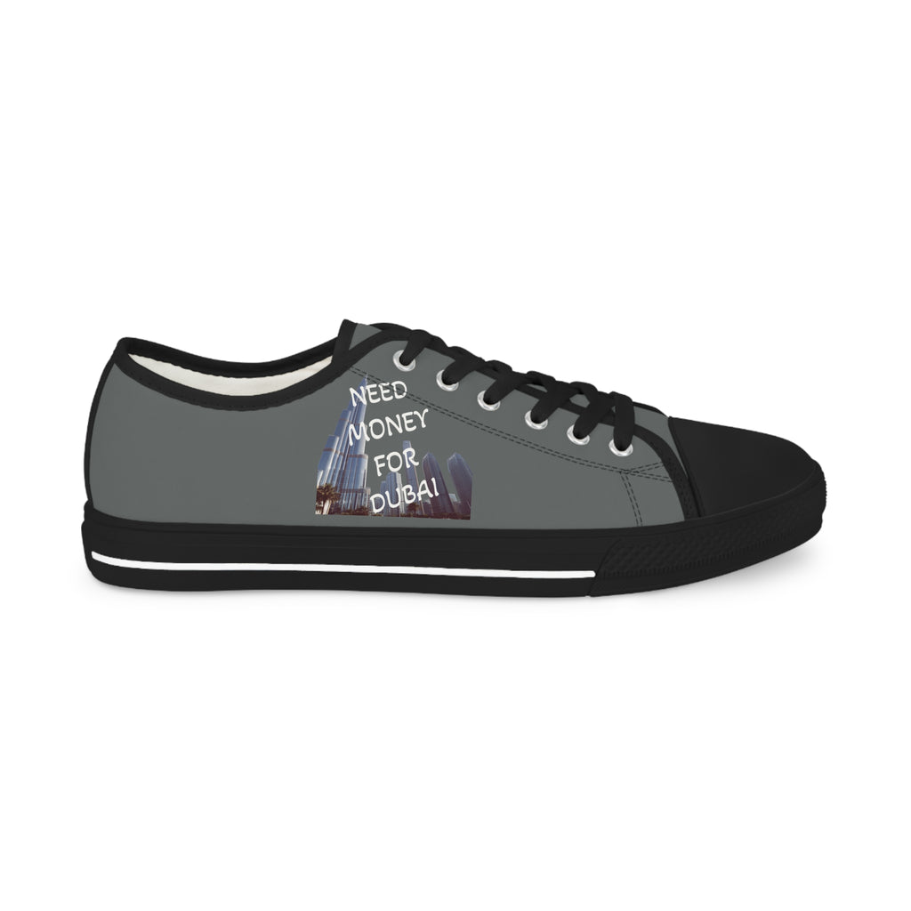 Men's Low Top Sneakers with Fun Phrase – NEED MONEY FOR DUBAI