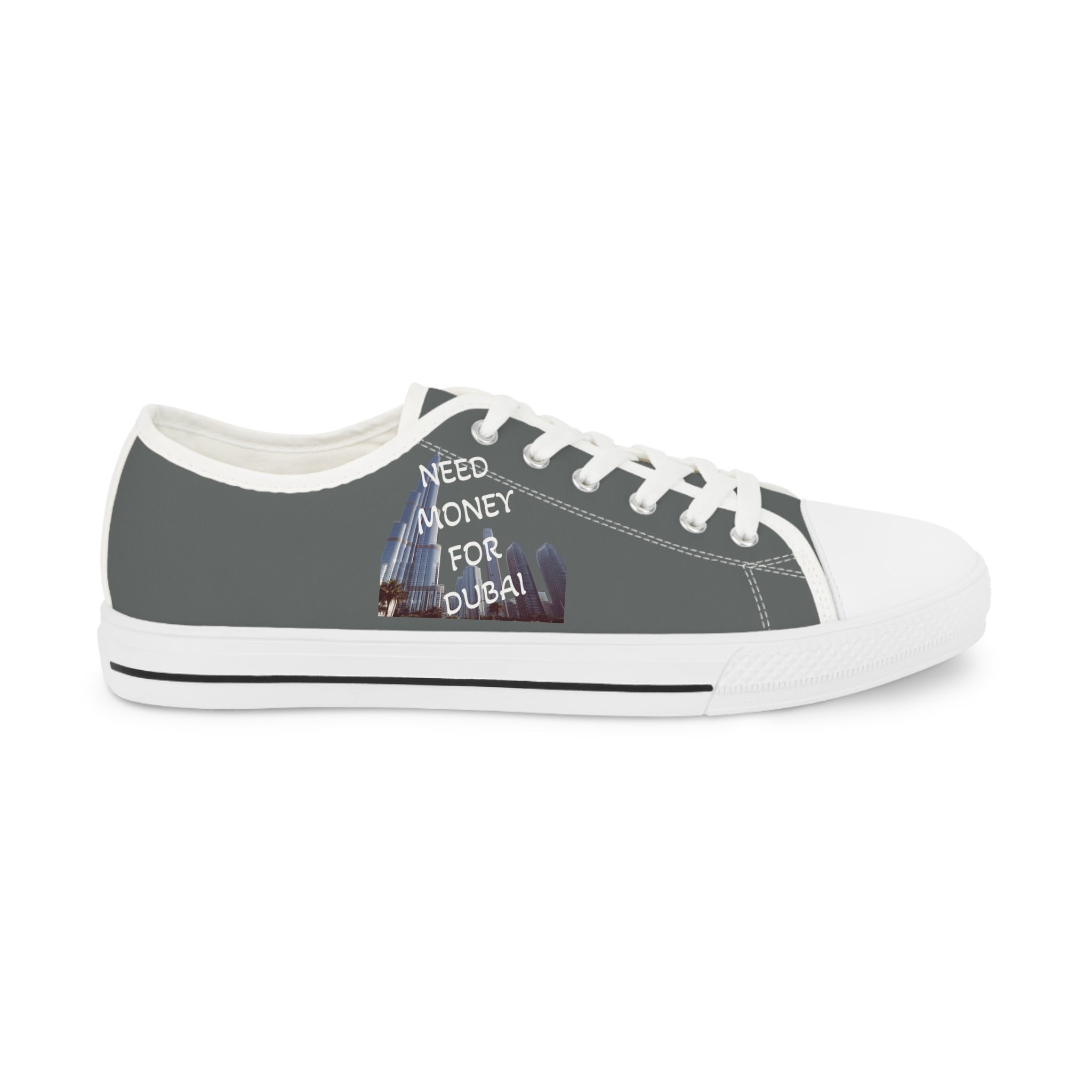 Men's Low Top Sneakers with Fun Phrase – NEED MONEY FOR DUBAI