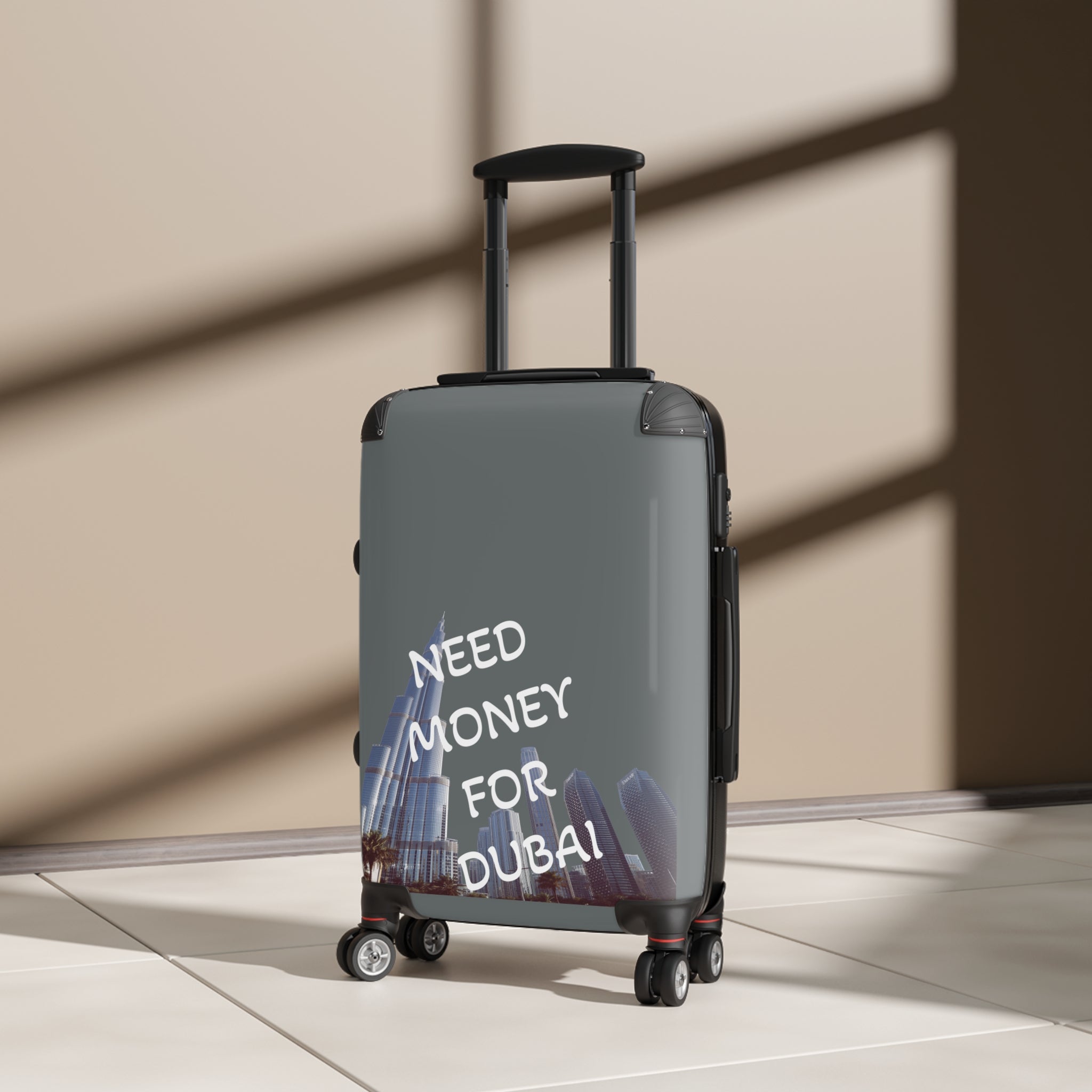Travel Suitcase with Fun Design - NEED MONEY FOR DUBAI