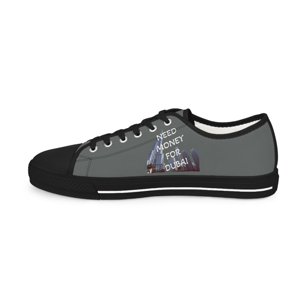 Men's Low Top Sneakers with Fun Phrase – NEED MONEY FOR DUBAI
