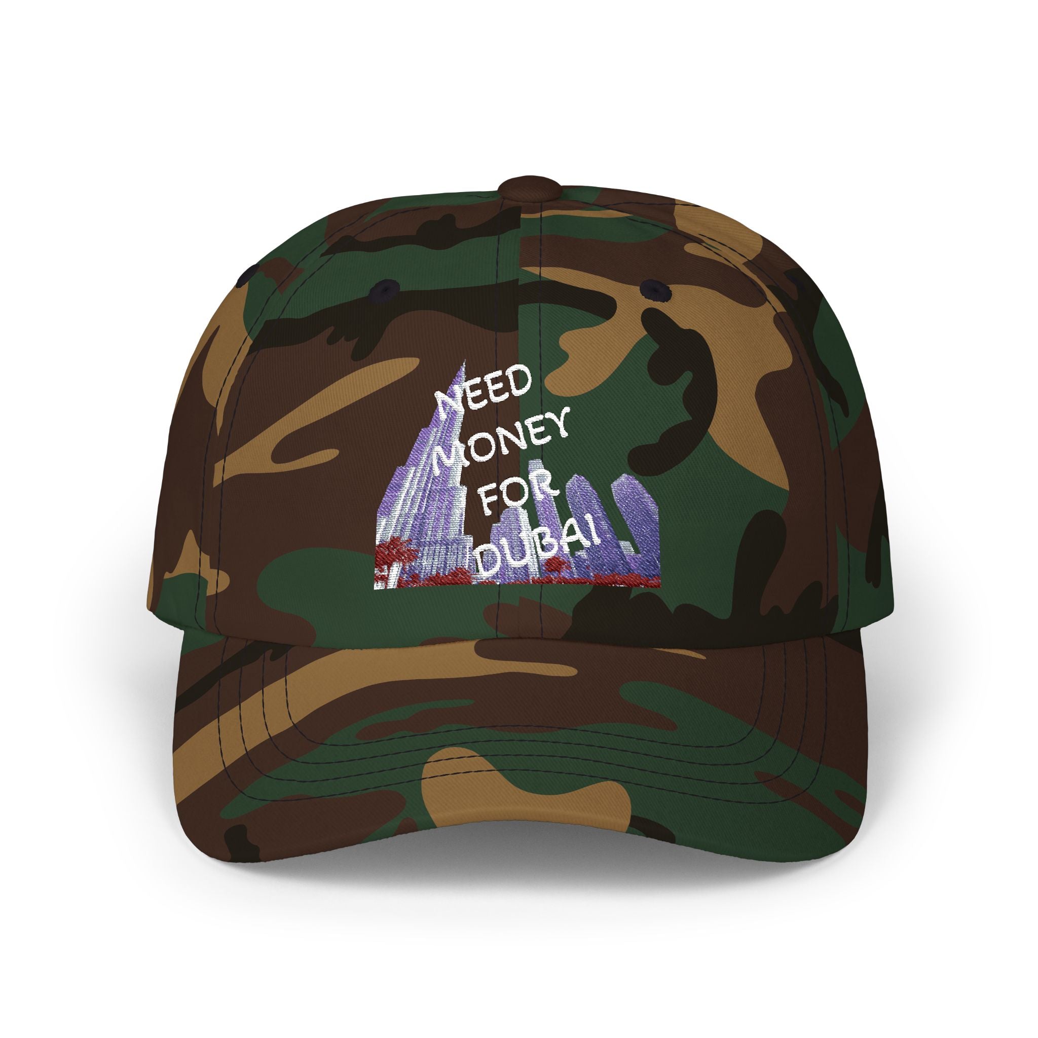 Classic Dad Cap with Fun Quote-NEED MONEY FOR DUBAI