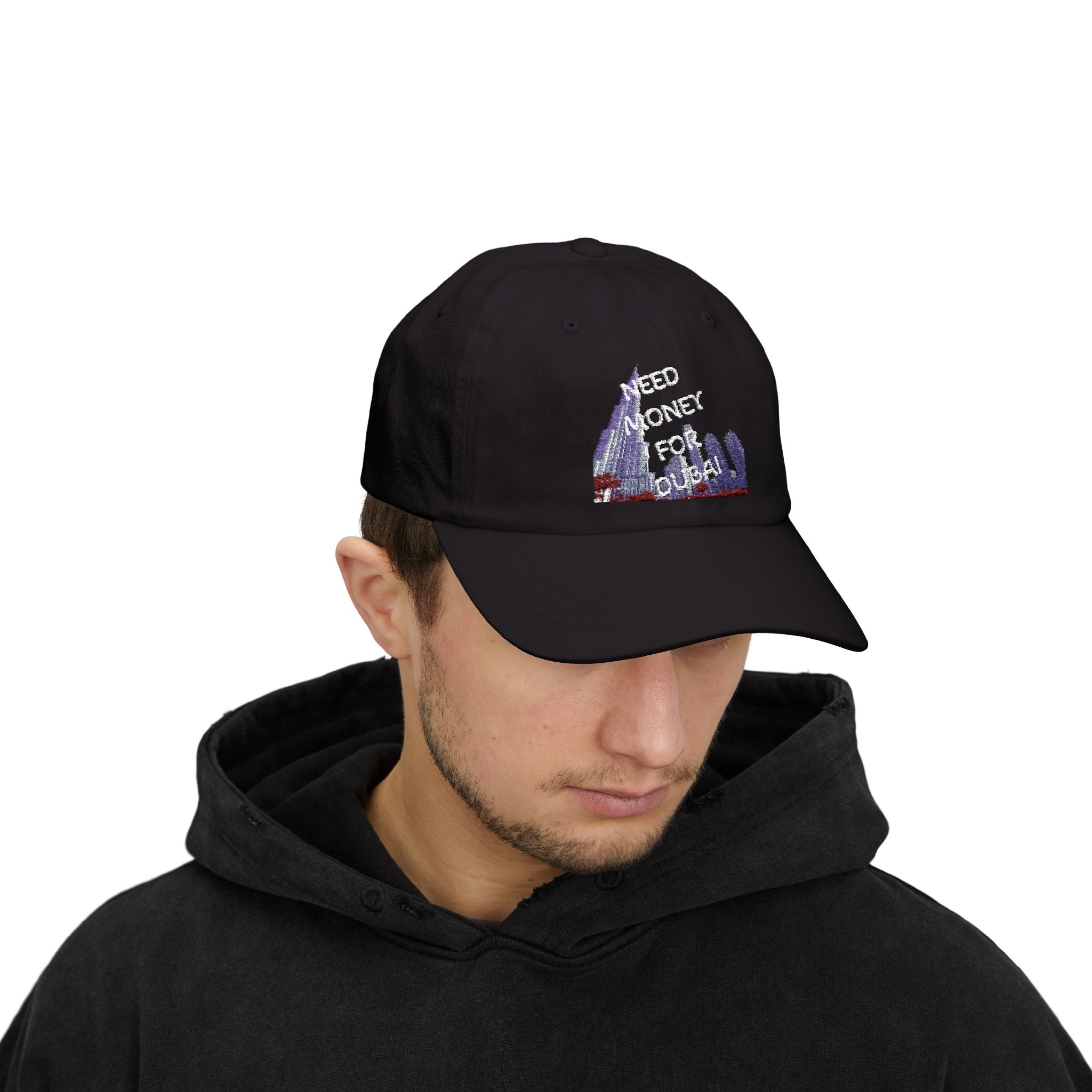 Classic Dad Cap with Fun Quote-NEED MONEY FOR DUBAI
