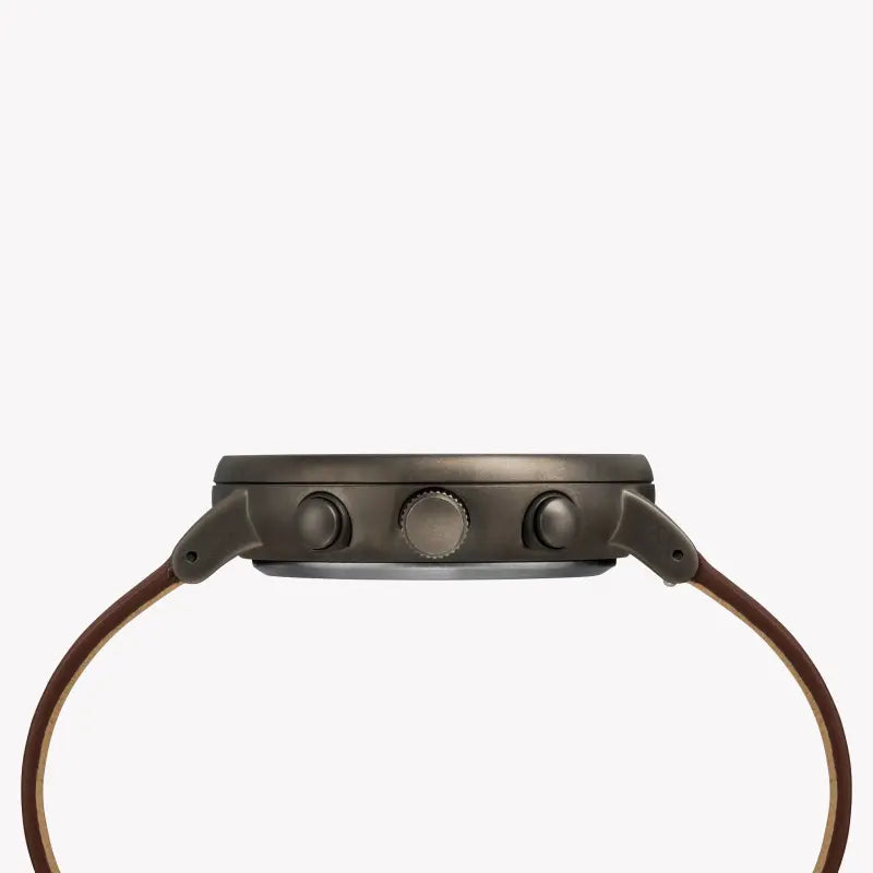Timex Men's Brass Watch, Brown Leather, Gray Dial | Tw2r80000